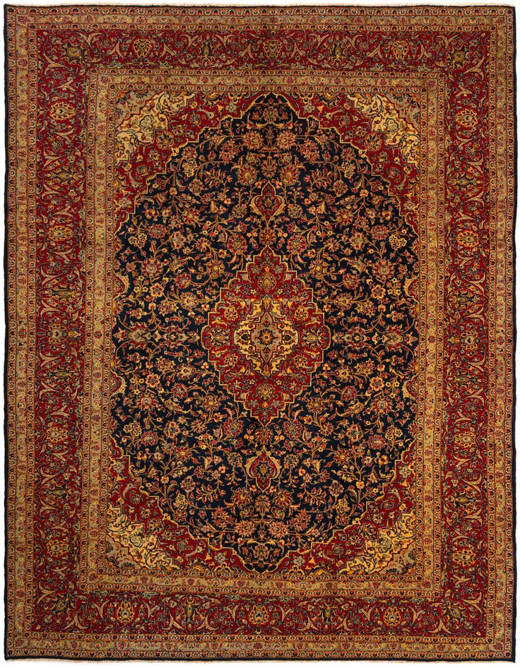 Detail image of 9' 9 x 12' 8 Kashan Wool Rug