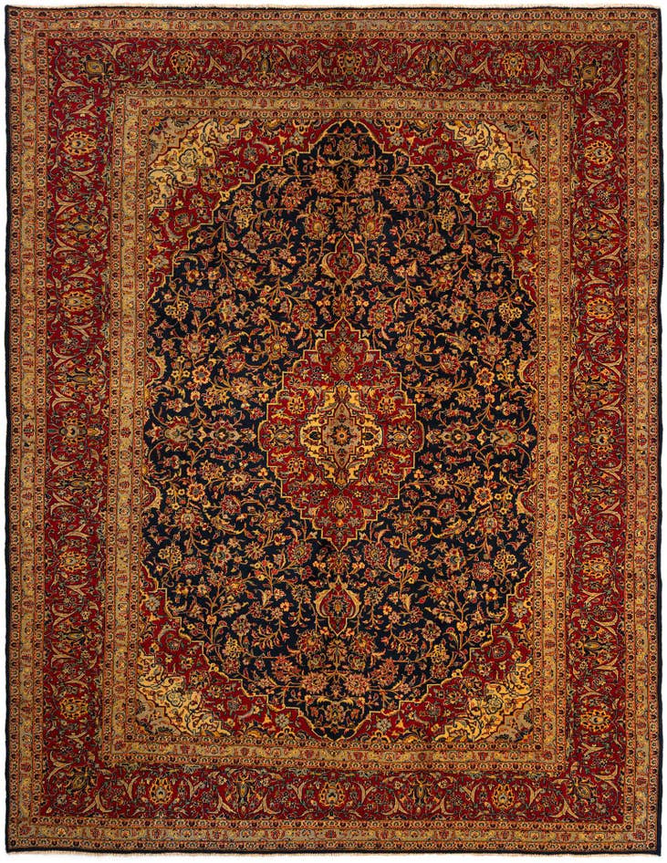 Detail image of 9' 9 x 12' 8 Kashan Wool Rug