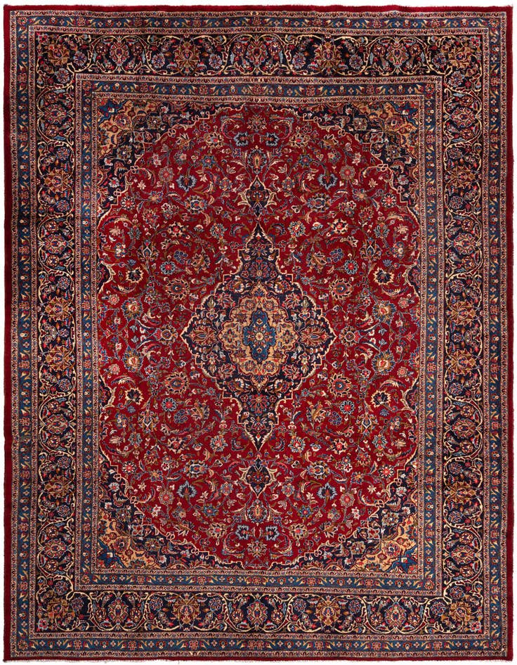 Detail image of 9' 9 x 12' 11 Kashan Wool Rug