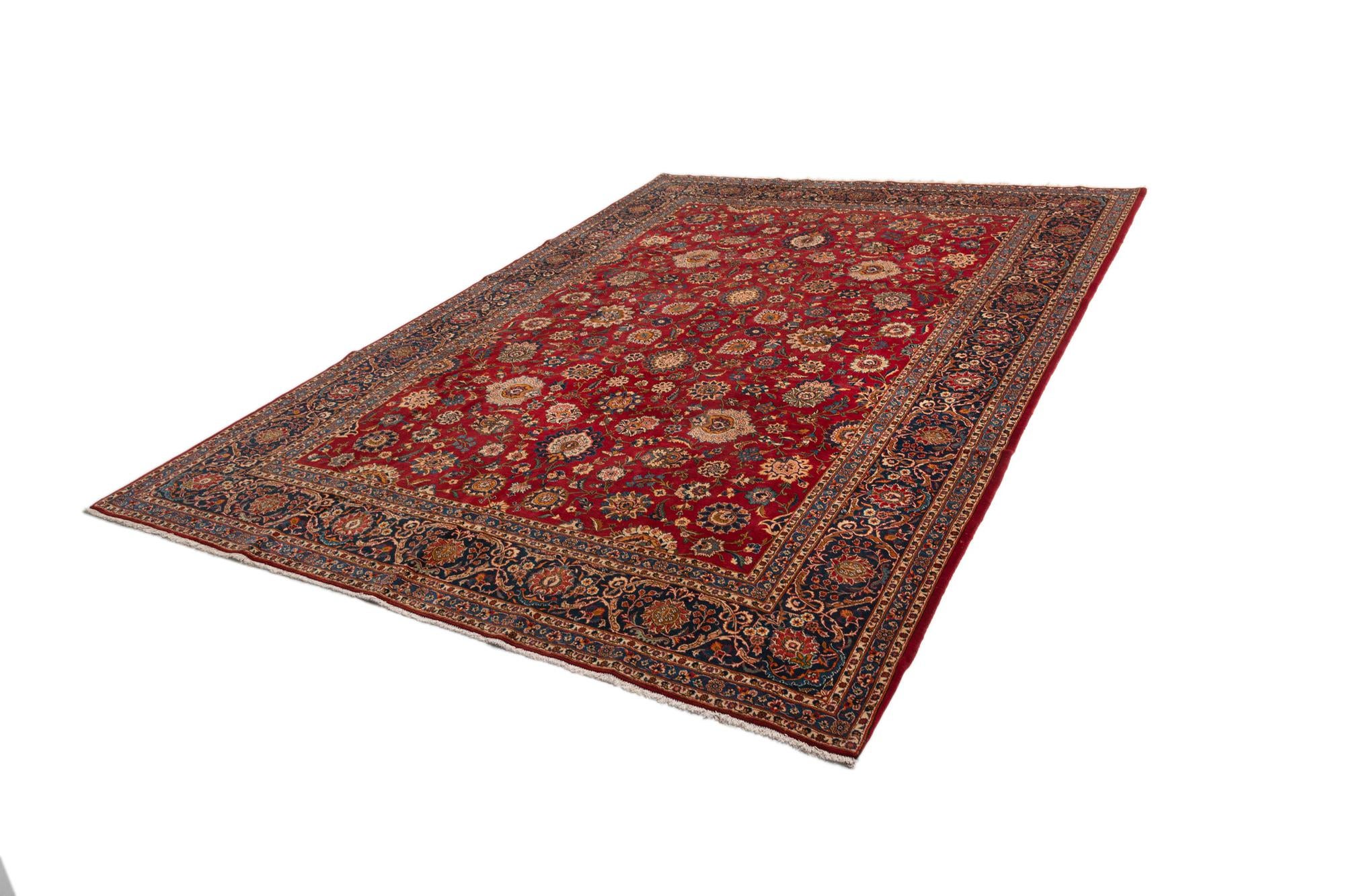 9' 8 x 13' 5 Kashan Wool Rug
