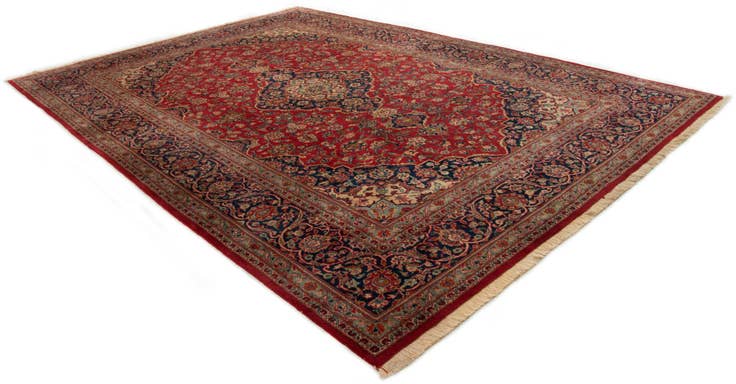 Detail image of 7' 9 x 11' Hand Knotted Kashan Persian Wool Rug