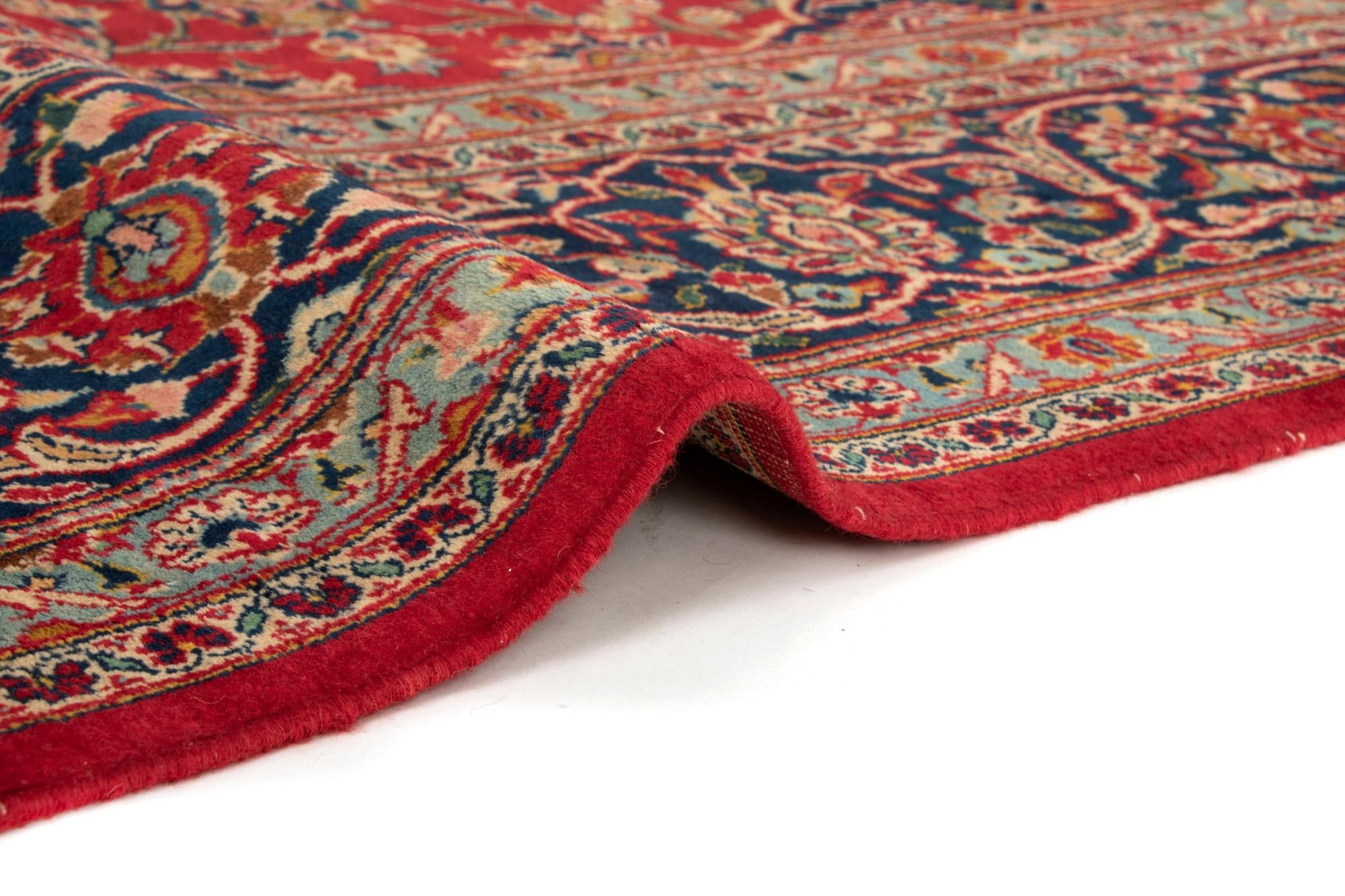 7' 9 x 11' Hand Knotted Kashan Persian Wool Rug