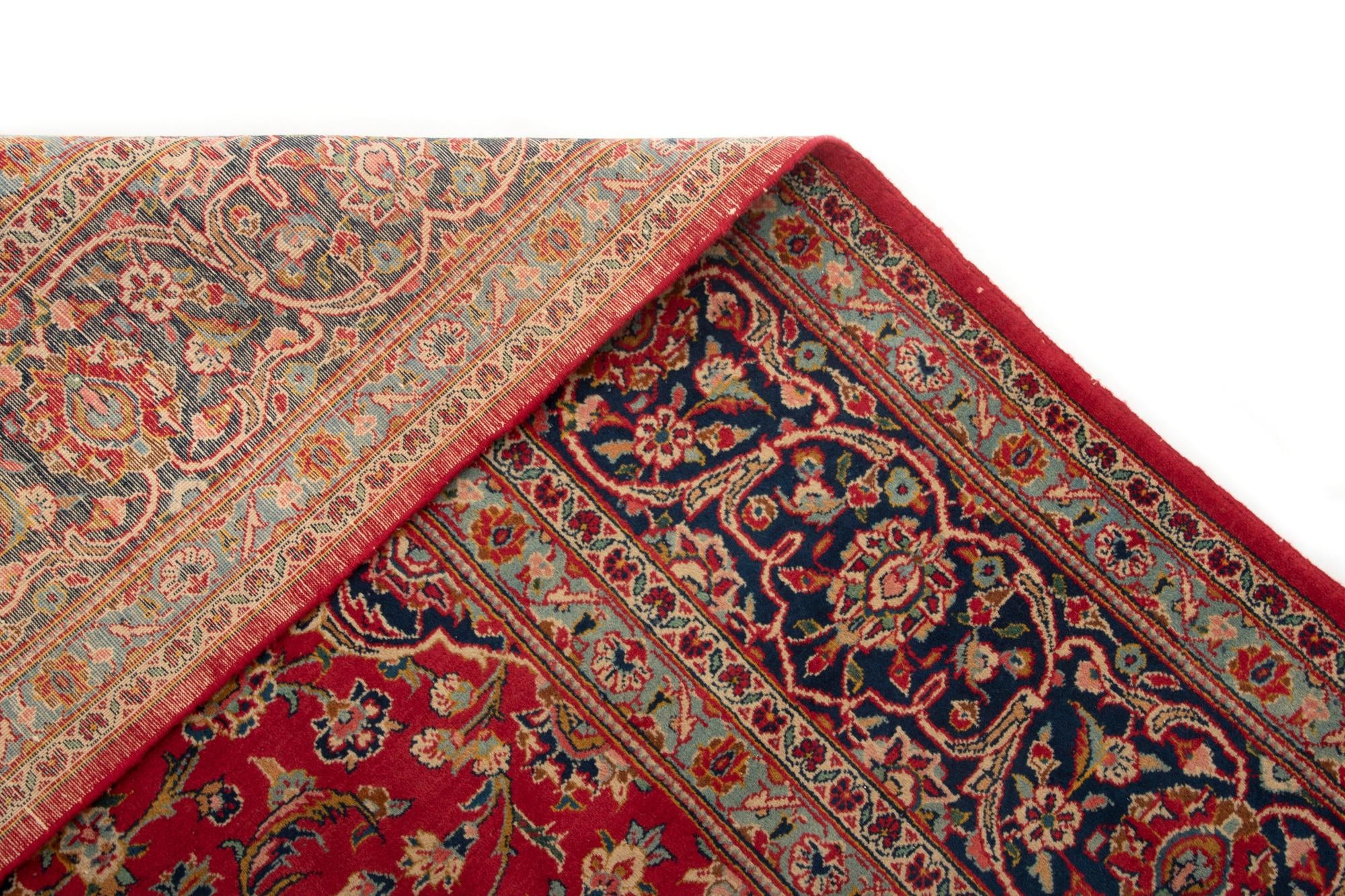 7' 9 x 11' Hand Knotted Kashan Persian Wool Rug