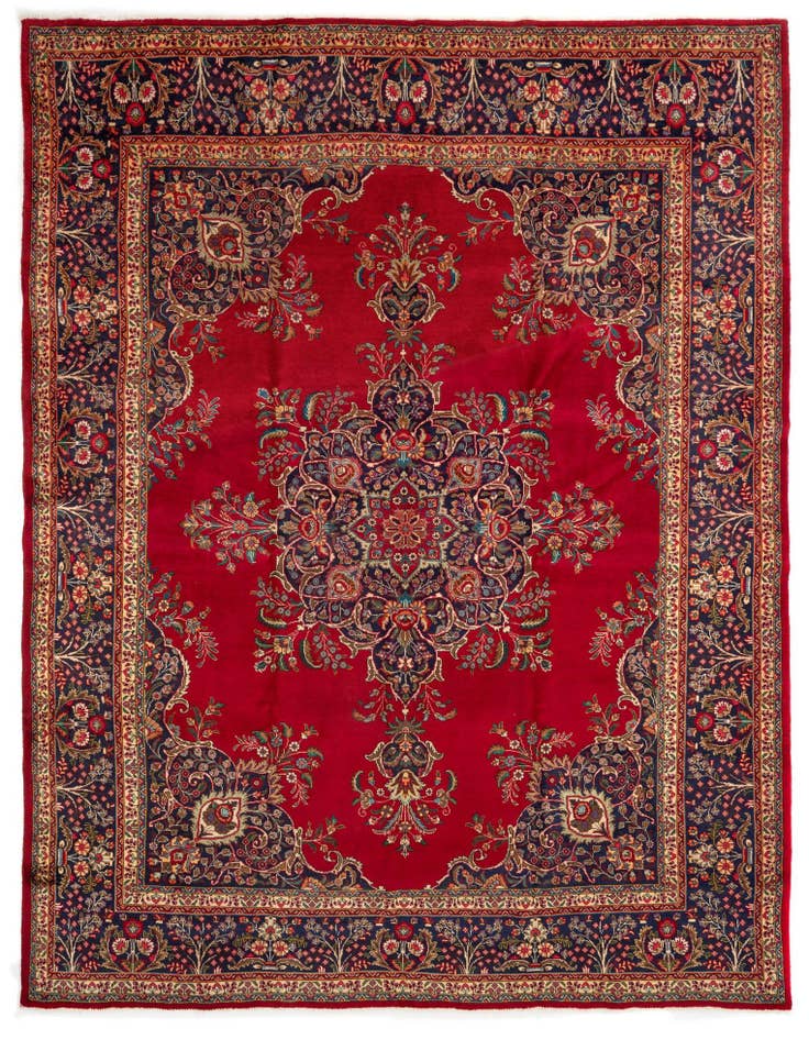 Detail image of 10' x 12' 8 Hand Knotted Kashan Persian Wool Rug