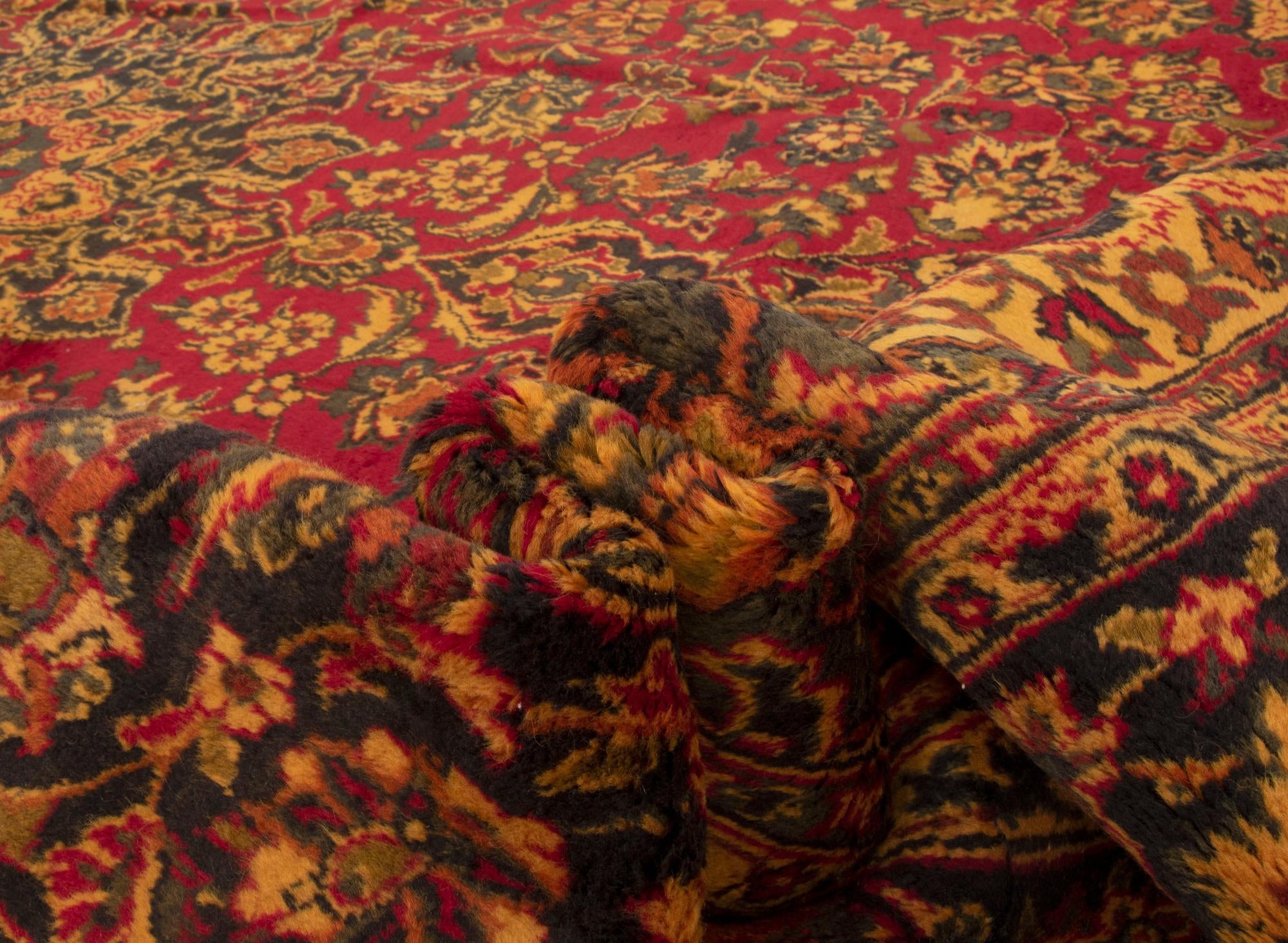 7' 10 x 11' 2 Hand Knotted Kashan Persian Wool Rug