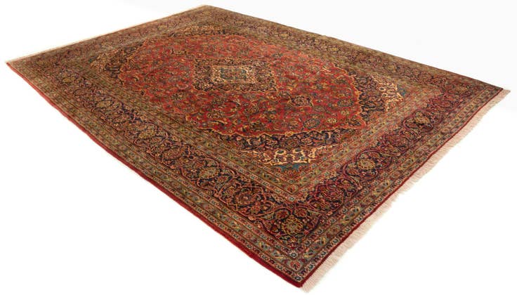 Detail image of 8' 1 x 11' 3 Hand Knotted Kashan Persian Wool Rug