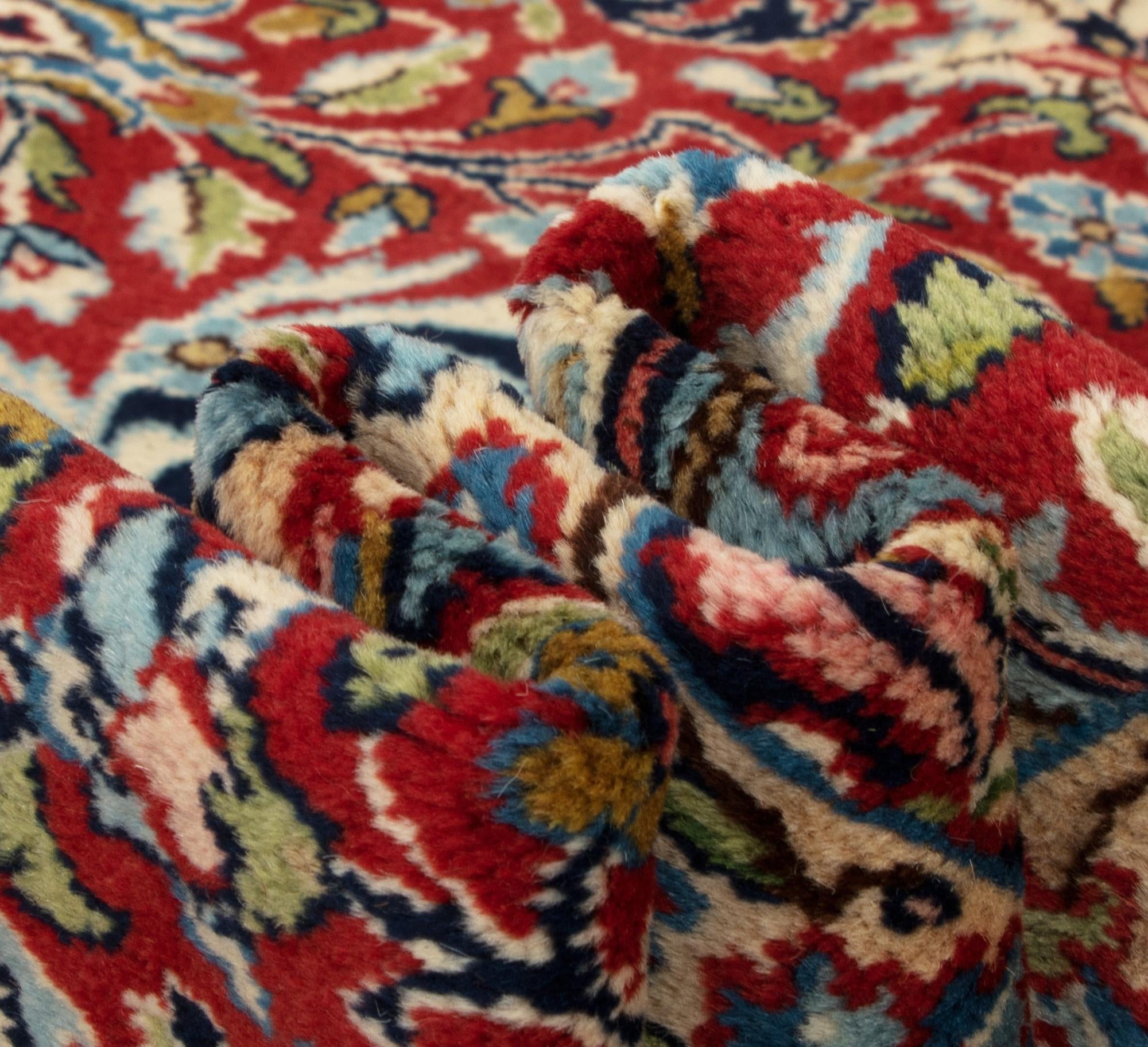 9' 10 x 14' 3 Hand Knotted Kashan Persian Wool Rug