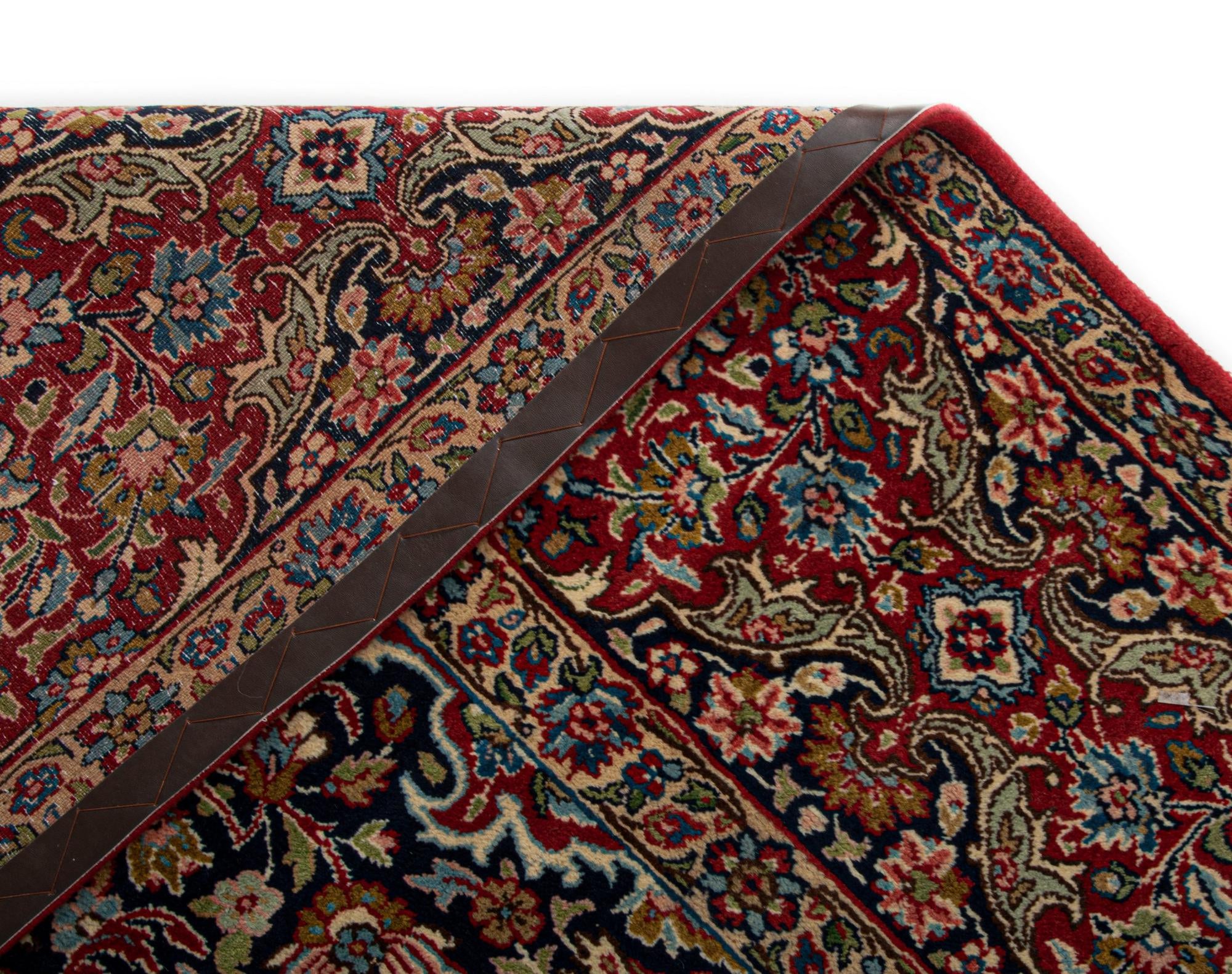 9' 10 x 14' 3 Hand Knotted Kashan Persian Wool Rug