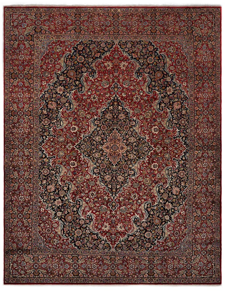 Detail image of 9' 10 x 14' 3 Hand Knotted Kashan Persian Wool Rug