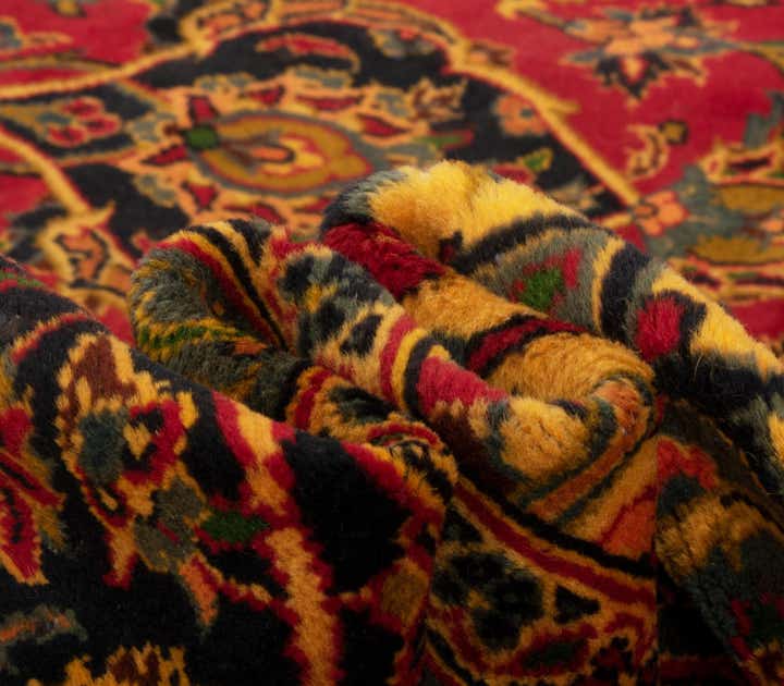 9' 7 x 12' 10 Hand Knotted Kashan Persian Wool Rug