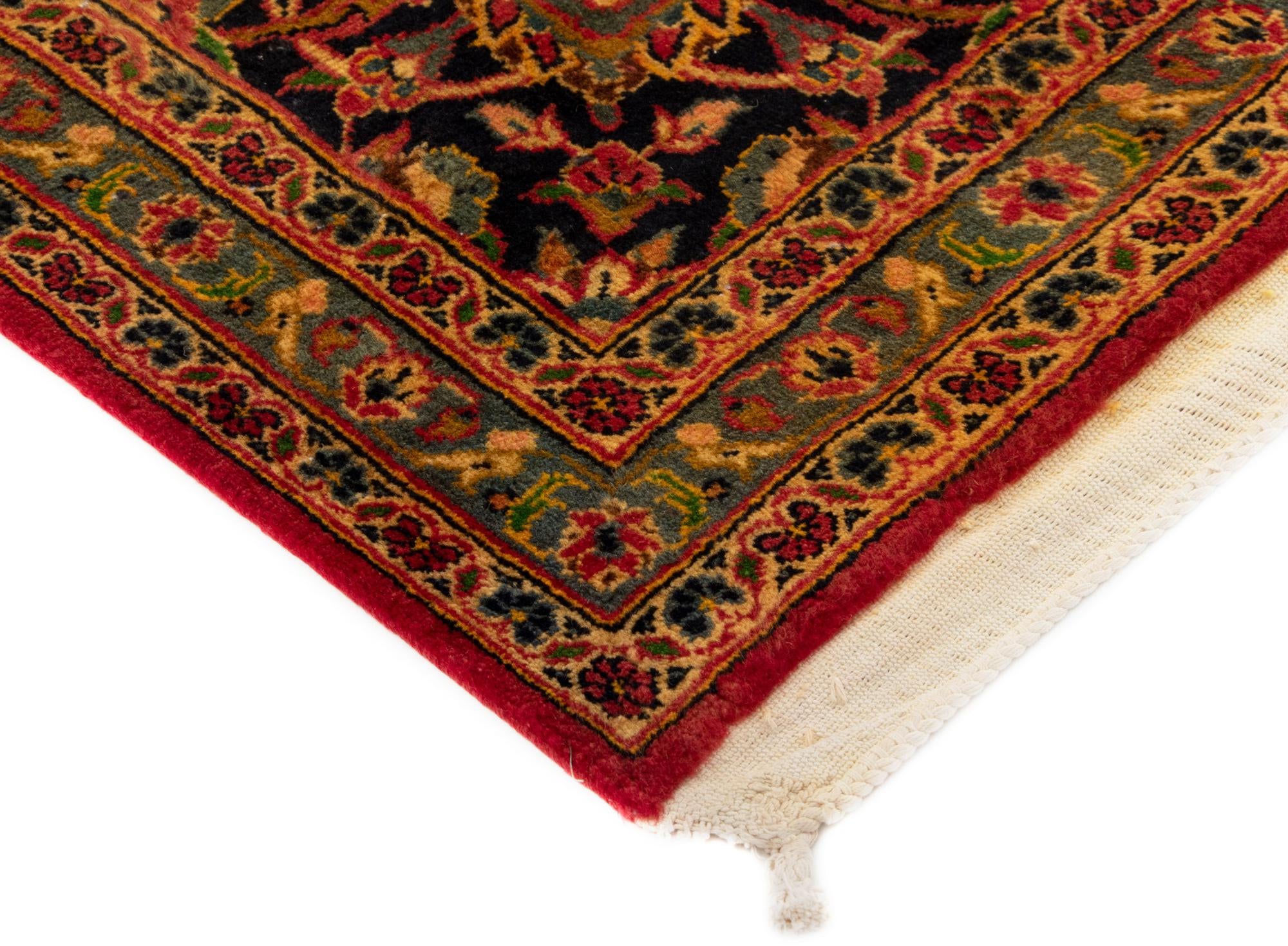 9' 7 x 12' 10 Hand Knotted Kashan Persian Wool Rug