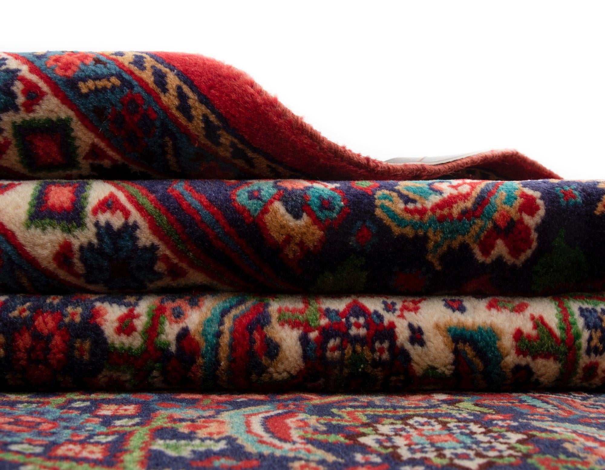 6' 11 x 10' 8 Hand Knotted Kashan Persian Wool Rug