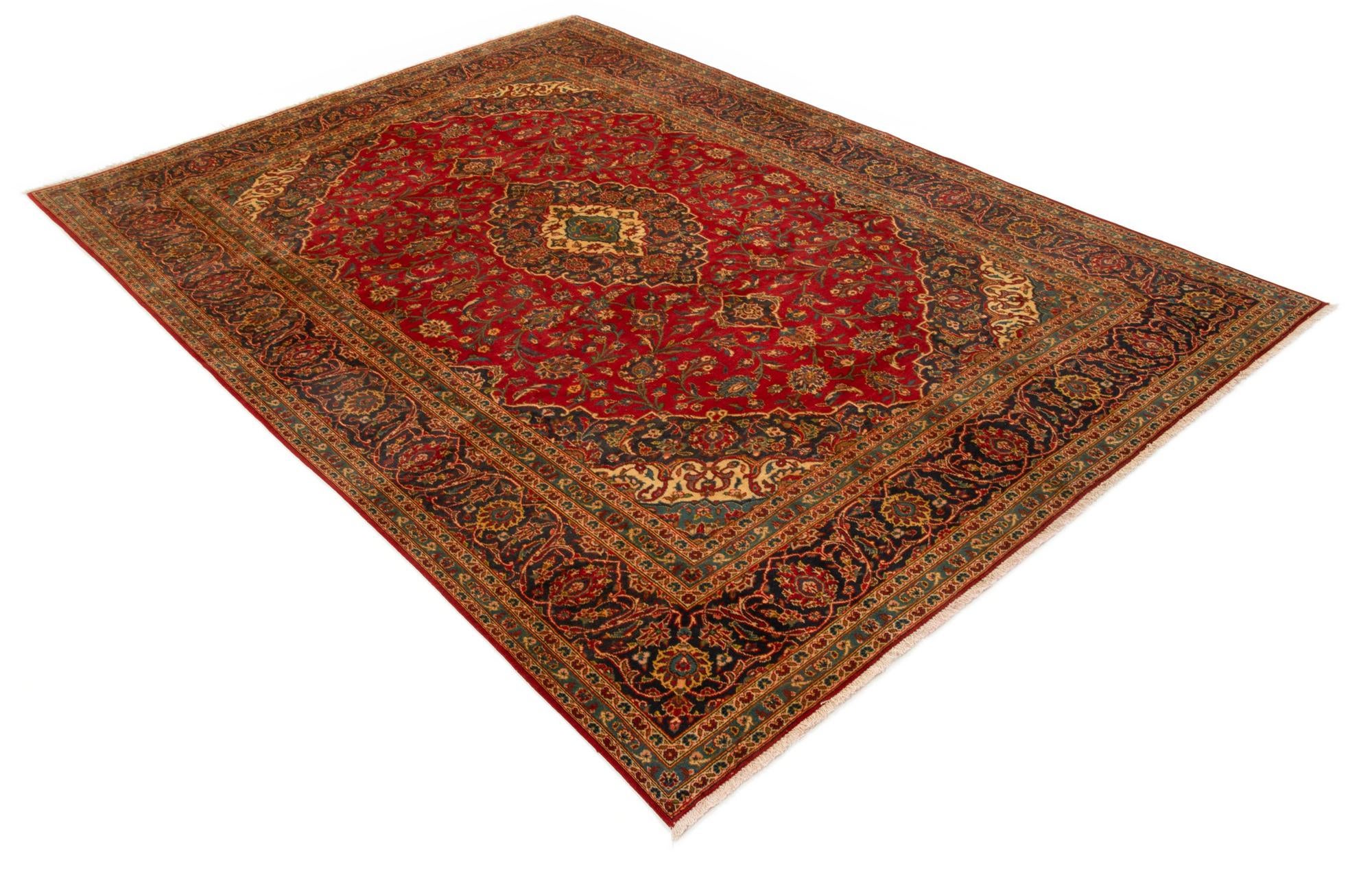 8' 3 x 11' 5 Hand Knotted Kashan Persian Wool Rug