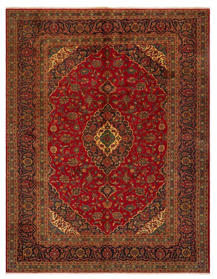 Detail image of 8' 3 x 11' 5 Hand Knotted Kashan Persian Wool Rug