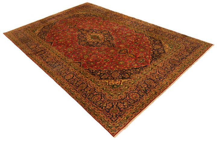 8' 1 x 11' 11 Hand Knotted Kashan Persian Wool Rug