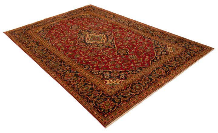 8' 2 x 11' 3 Hand Knotted Kashan Persian Wool Rug
