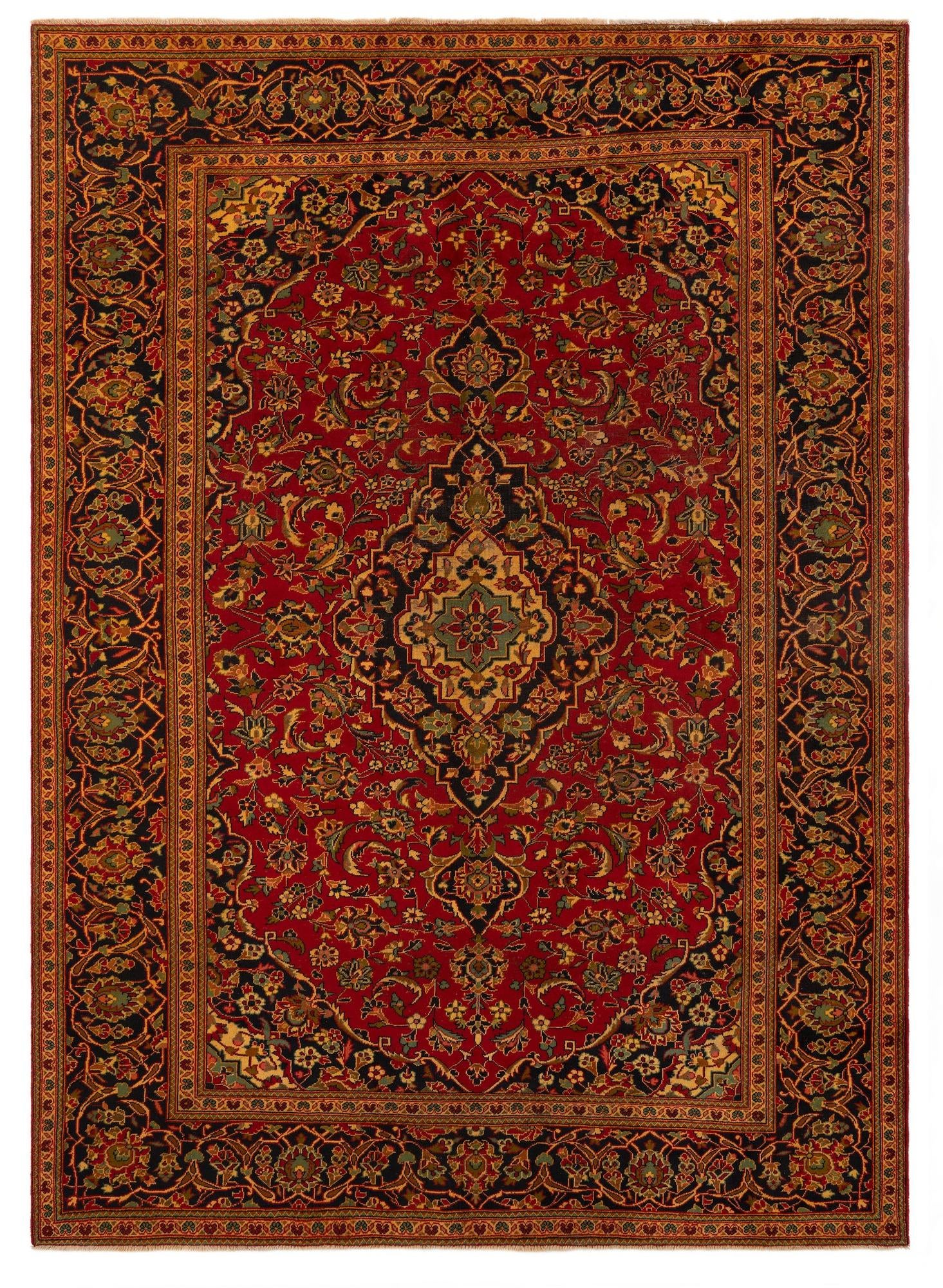 8' 2 x 11' 3 Hand Knotted Kashan Persian Wool Rug