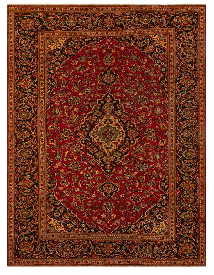 Detail image of 8' 2 x 11' 3 Hand Knotted Kashan Persian Wool Rug