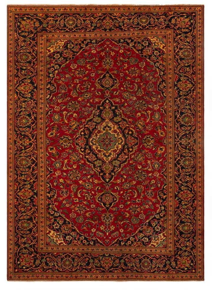 8' 2 x 11' 3 Hand Knotted Kashan Persian Wool Rug