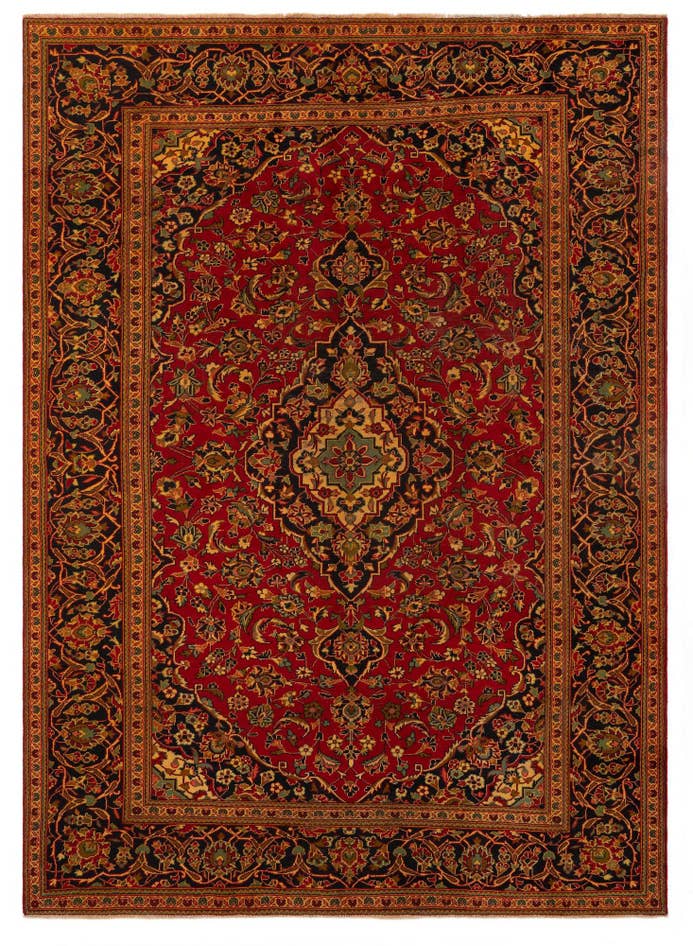 Detail image of 8' 2 x 11' 3 Hand Knotted Kashan Persian Wool Rug