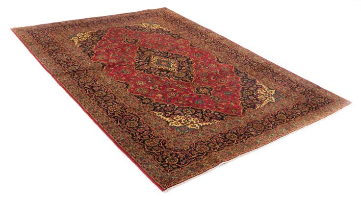 Detail image of 8' x 11' 2 Hand Knotted Kashan Persian Wool Rug
