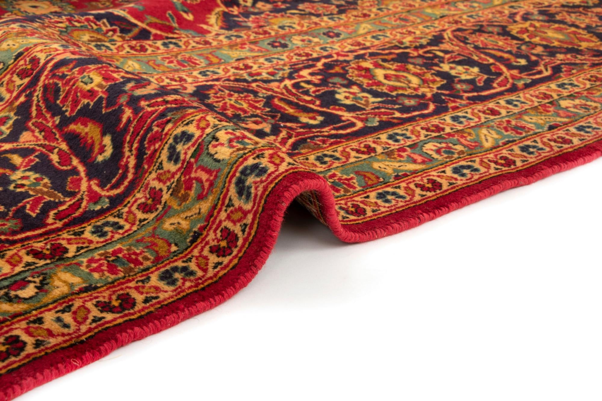 8' 2 x 11' 1 Hand Knotted Kashan Persian Wool Rug