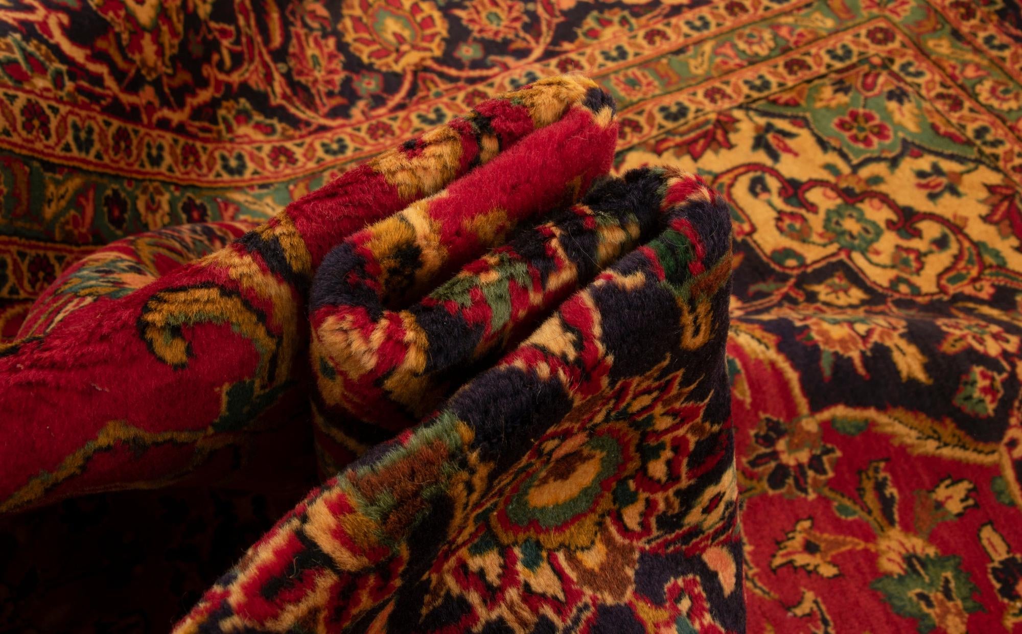 8' 2 x 11' 1 Hand Knotted Kashan Persian Wool Rug