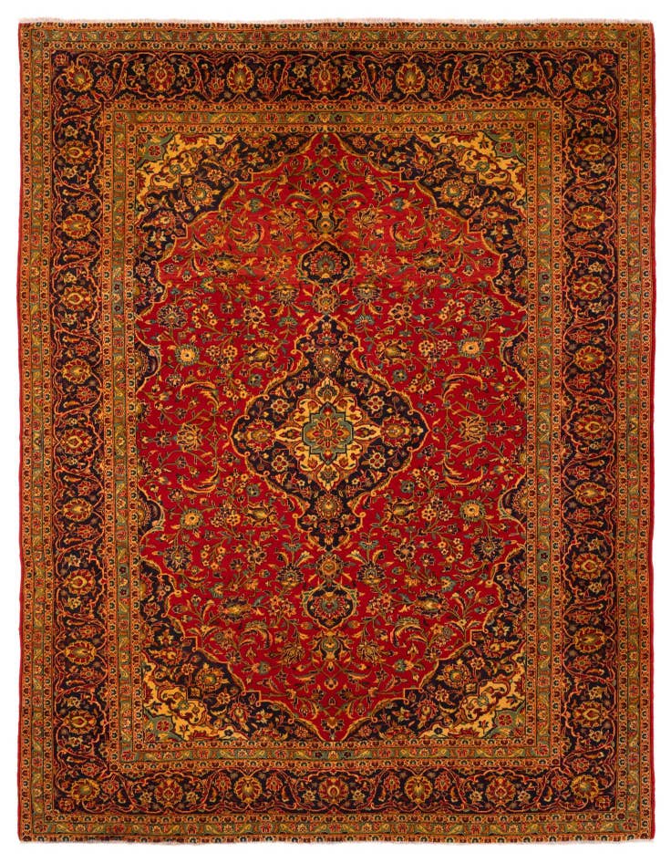 Detail image of 8' 2 x 11' 1 Hand Knotted Kashan Persian Wool Rug