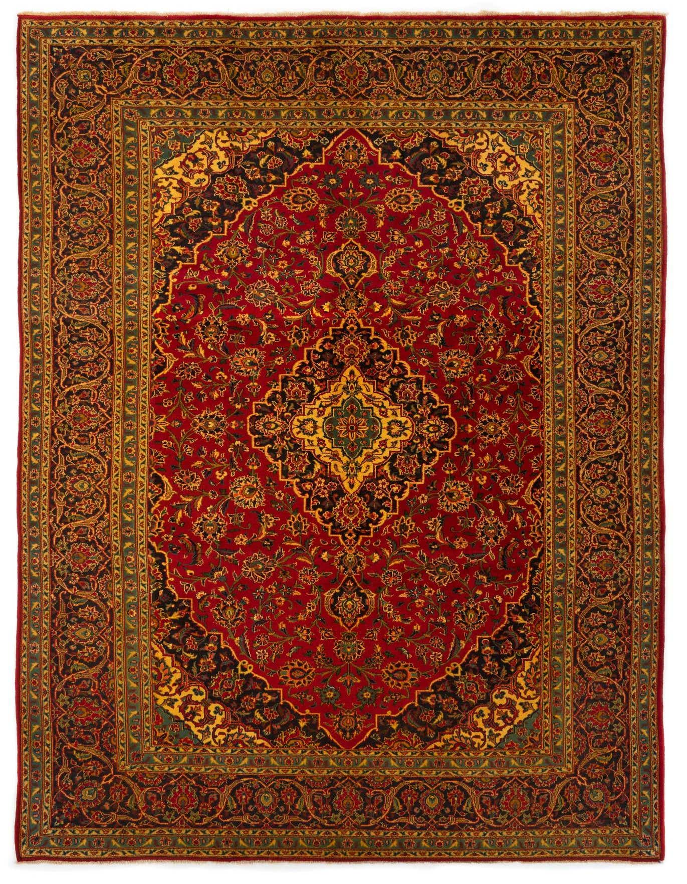 7' 10 x 11' 8 Hand Knotted Kashan Persian Wool Rug