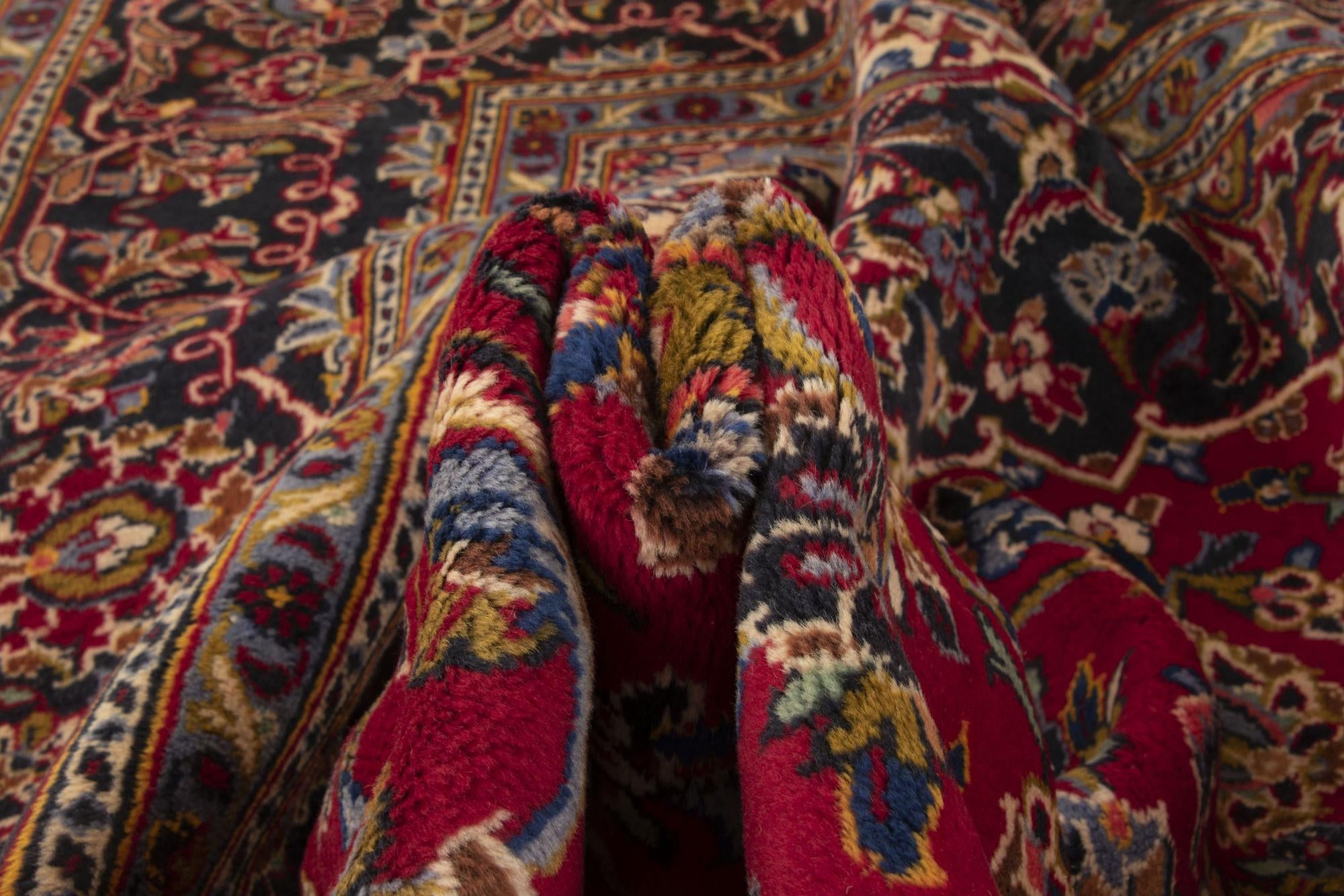 8' 9 x 13' Hand Knotted Kashan Persian Wool Rug