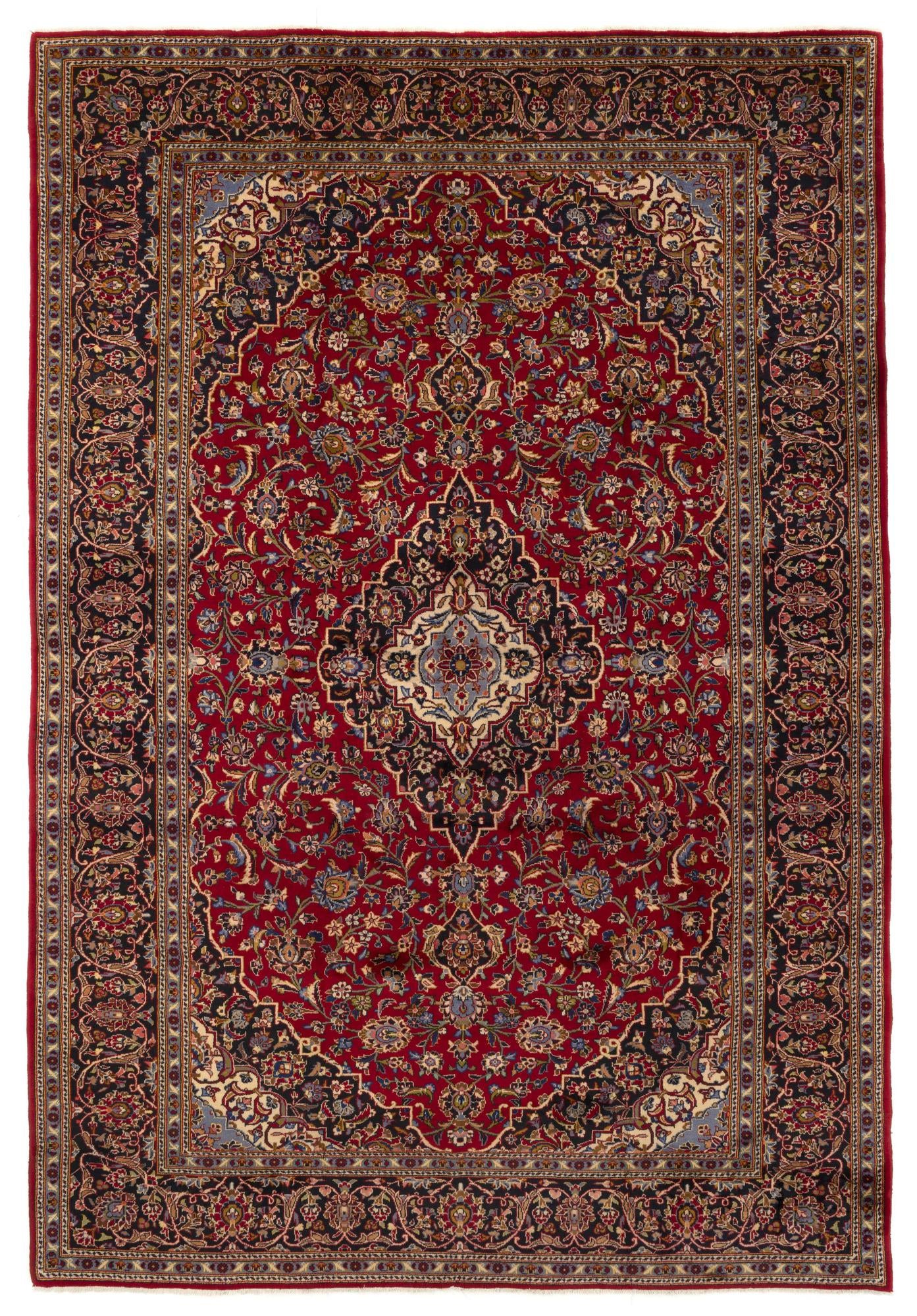 8' 9 x 13' Hand Knotted Kashan Persian Wool Rug