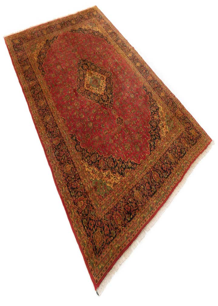 9' 7 x 12' 11 Hand Knotted Kashan Persian Wool Rug