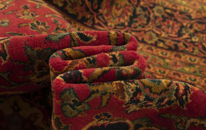 9' 7 x 12' 11 Hand Knotted Kashan Persian Wool Rug