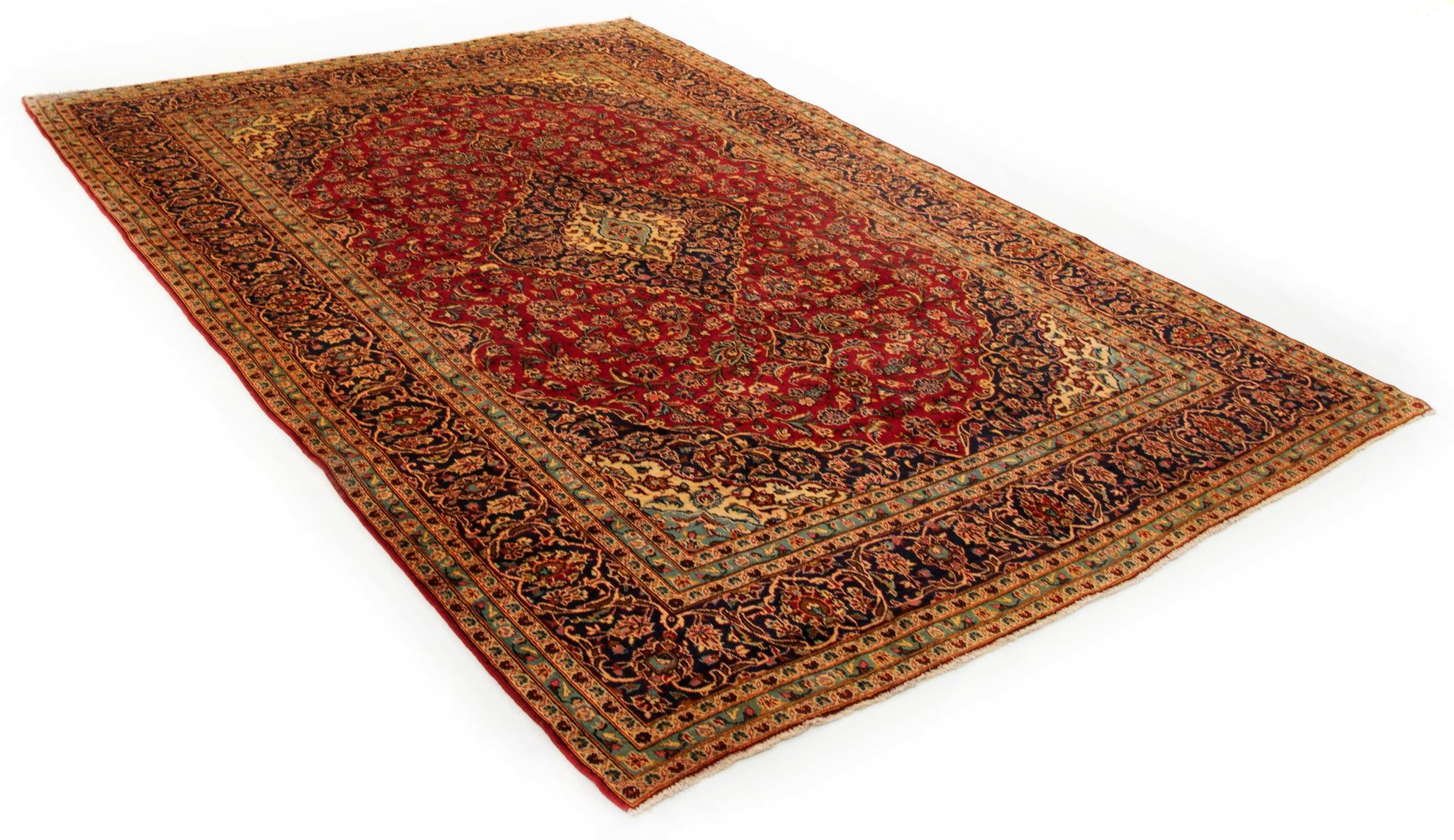 9' 4 x 13' 5 Hand Knotted Kashan Persian Wool Rug