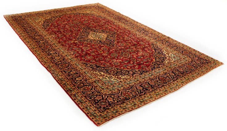Detail image of 9' 4 x 13' 5 Hand Knotted Kashan Persian Wool Rug