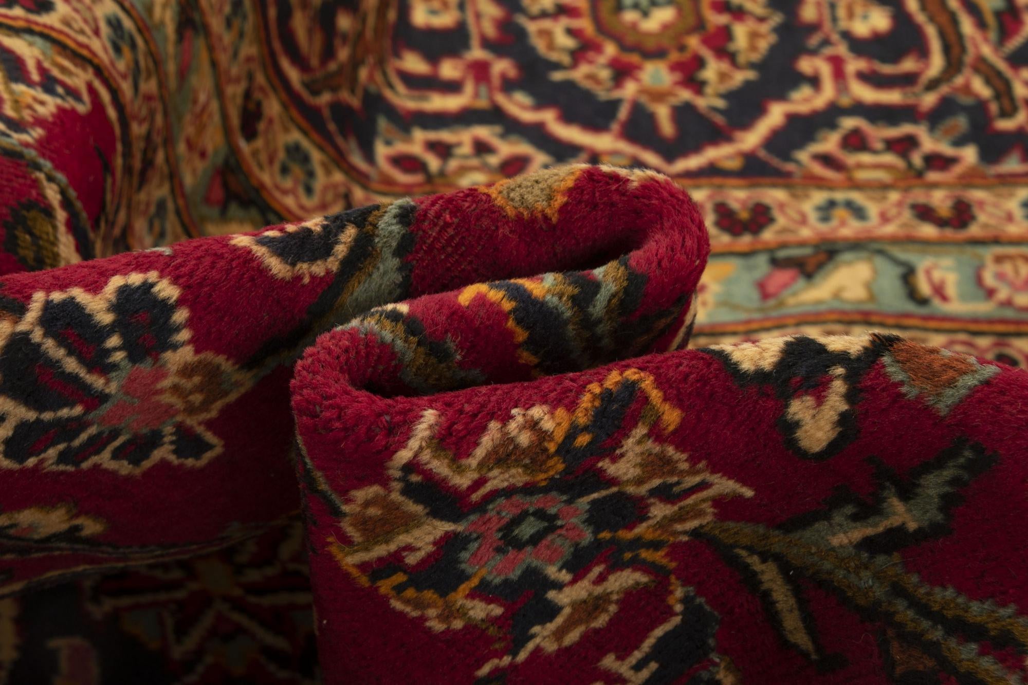 9' 4 x 13' 5 Hand Knotted Kashan Persian Wool Rug