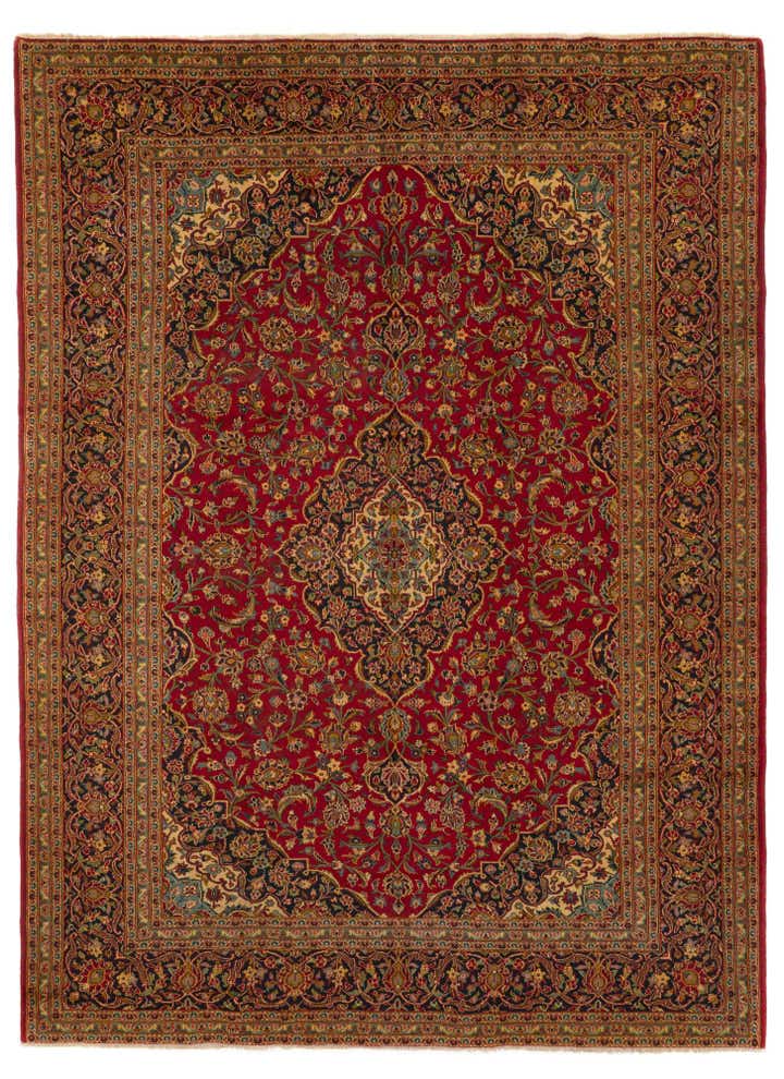 9' 4 x 13' 5 Hand Knotted Kashan Persian Wool Rug