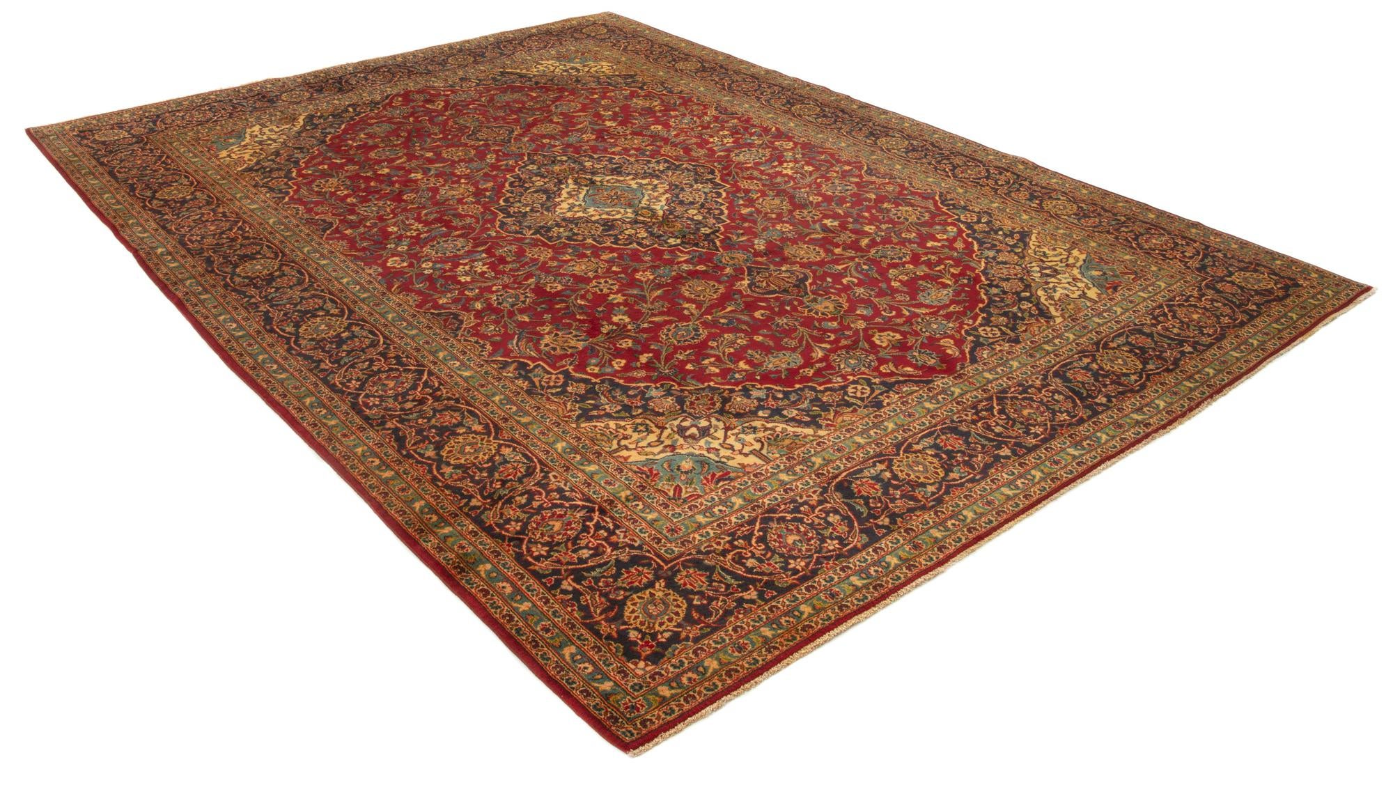 9' 11 x 13' 2 Hand Knotted Kashan Persian Wool Rug