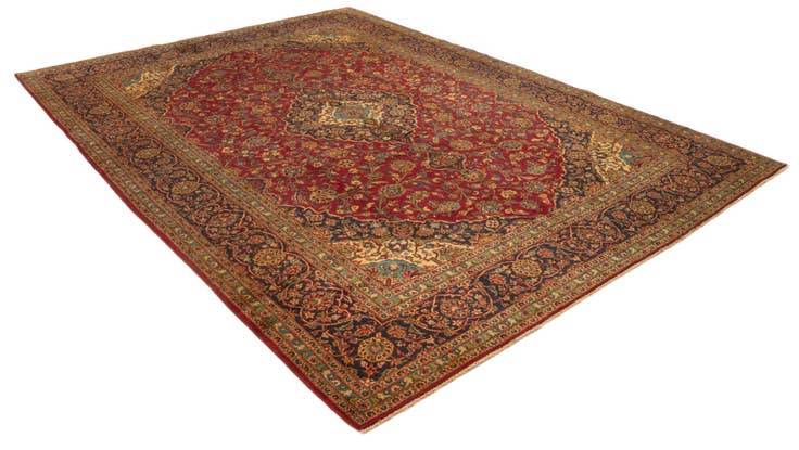Detail image of 9' 11 x 13' 2 Hand Knotted Kashan Persian Wool Rug