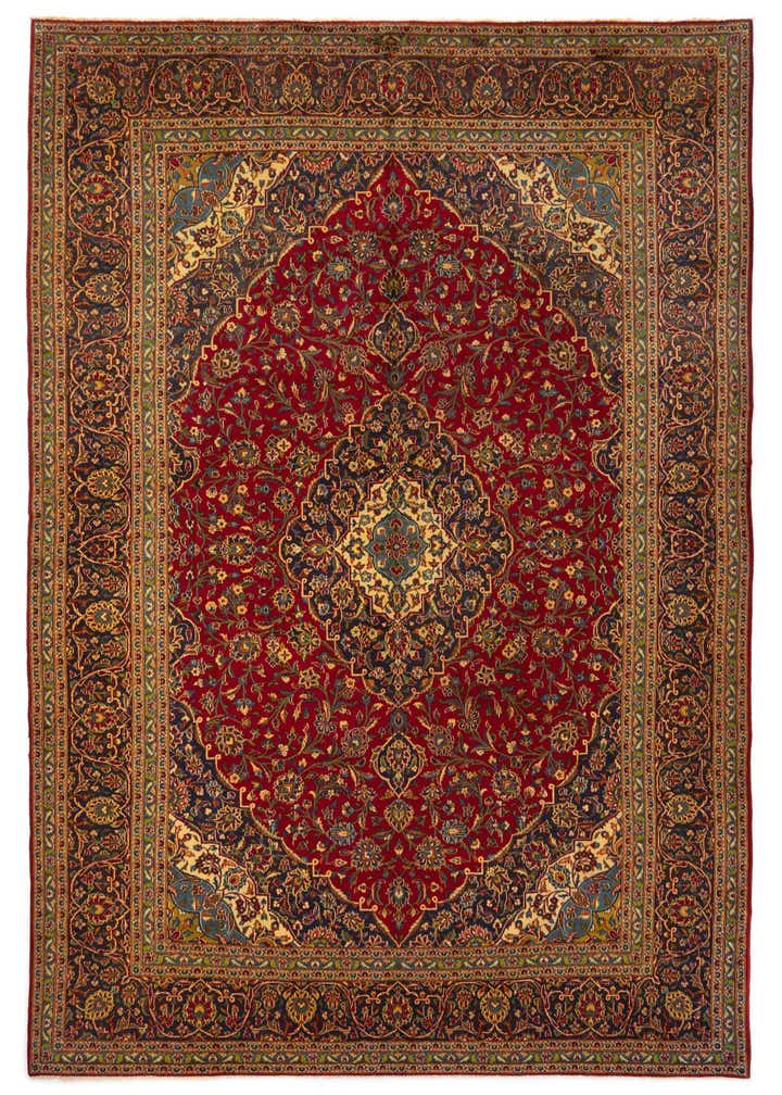 9' 11 x 13' 3 Hand Knotted Kashan Persian Rug
