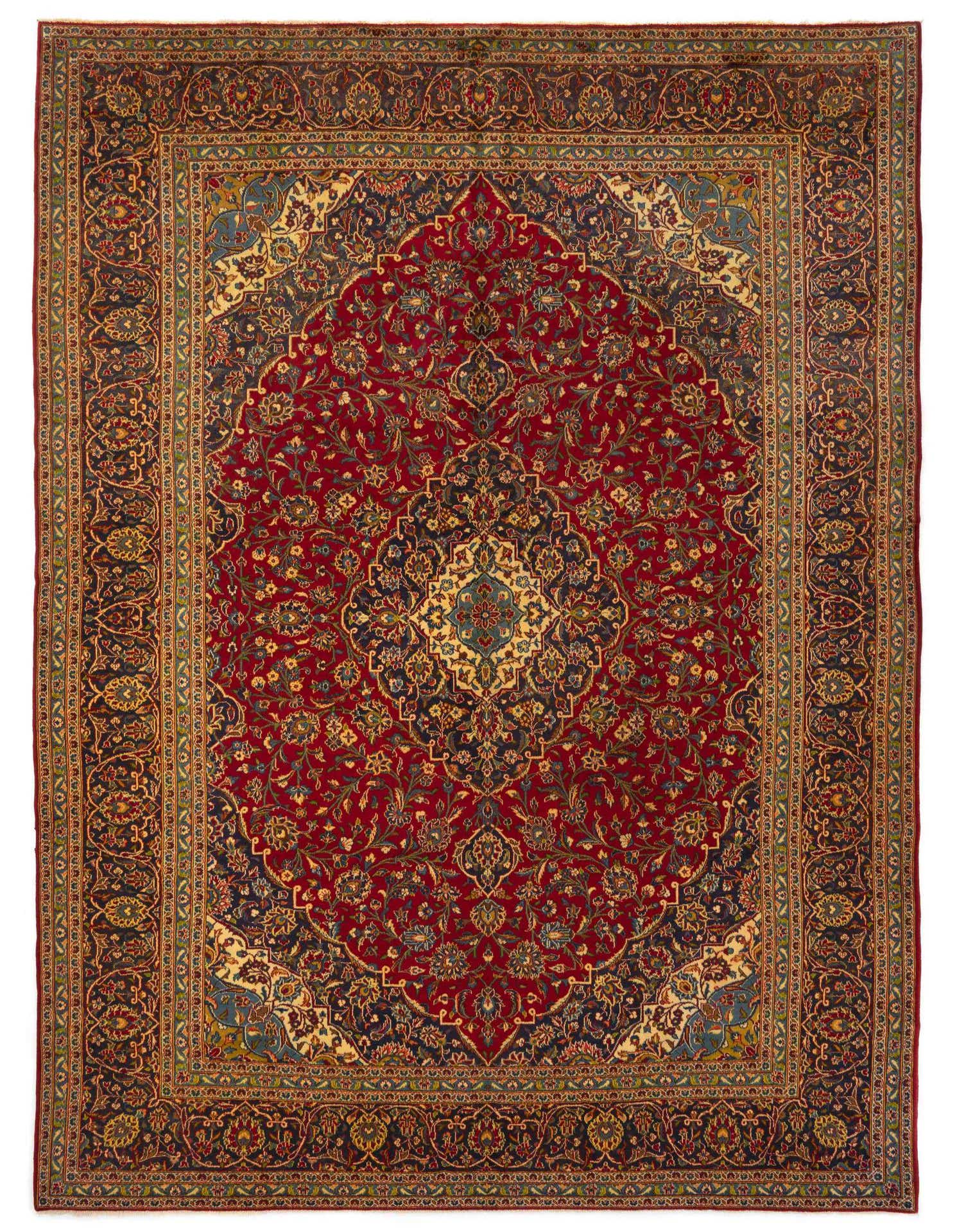 9' 11 x 13' 3 Hand Knotted Kashan Persian Rug