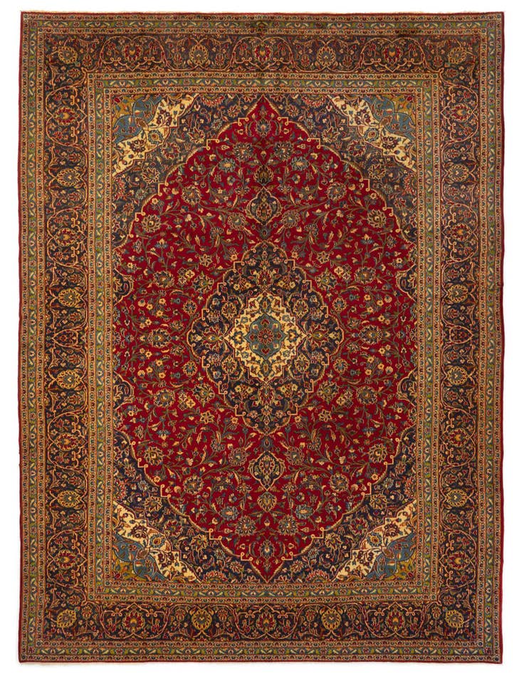 Detail image of 9' 11 x 13' 3 Hand Knotted Kashan Persian Rug