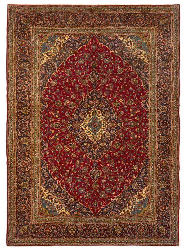 9' 11 x 13' 3 Hand Knotted Kashan Persian Rug