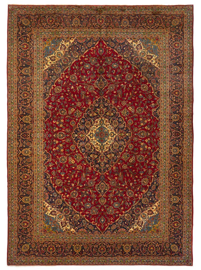 Detail image of 9' 11 x 13' 3 Hand Knotted Kashan Persian Rug