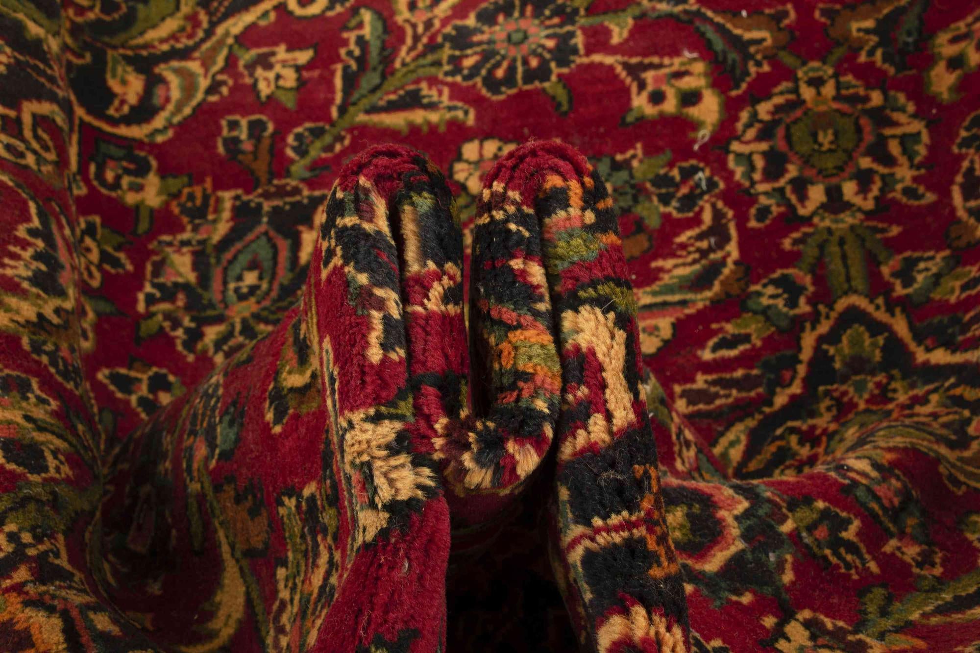 9' 7 x 13' 5 Hand Knotted Kashan Persian Wool Rug
