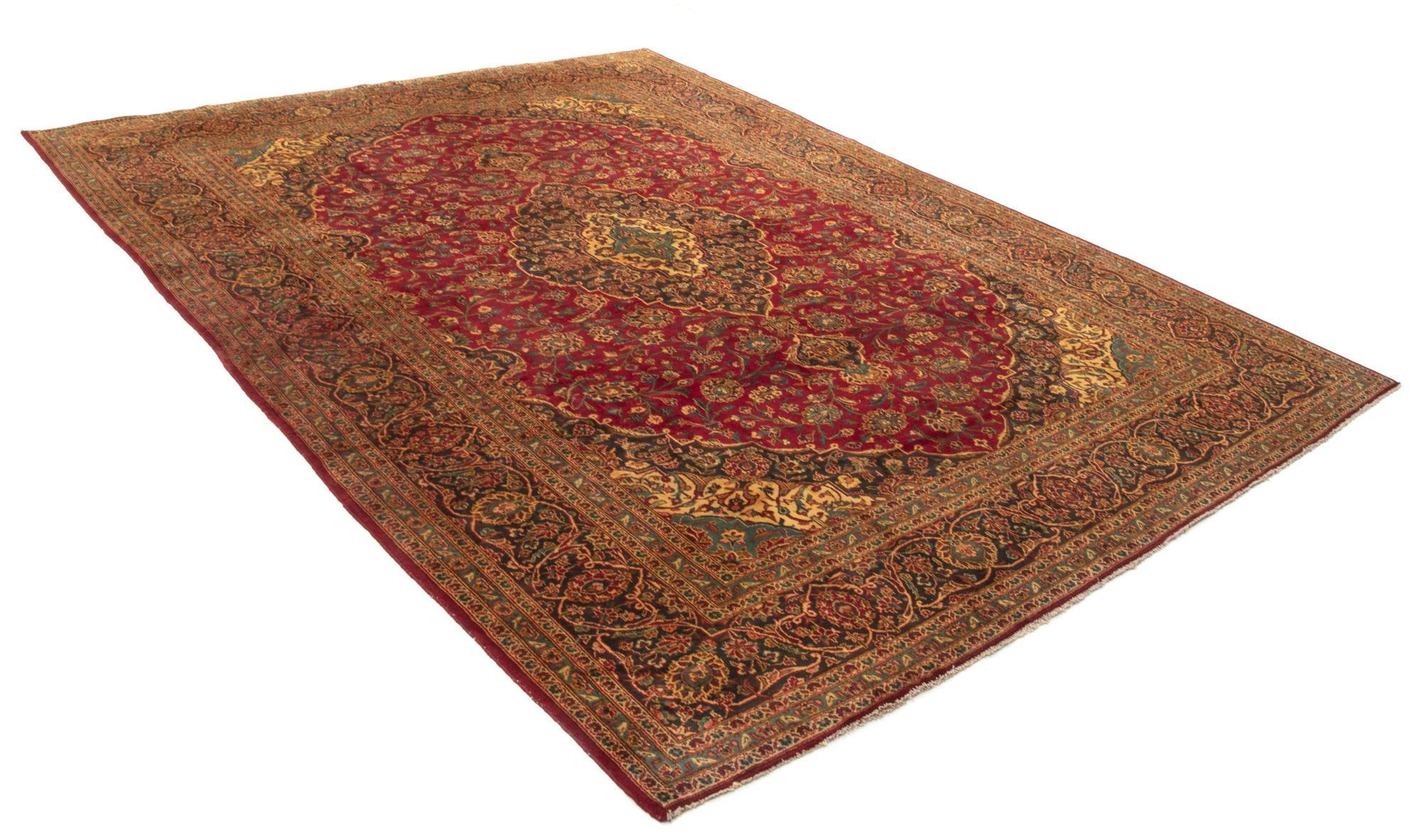 10' x 13' 1 Hand Knotted Kashan Persian Wool Rug