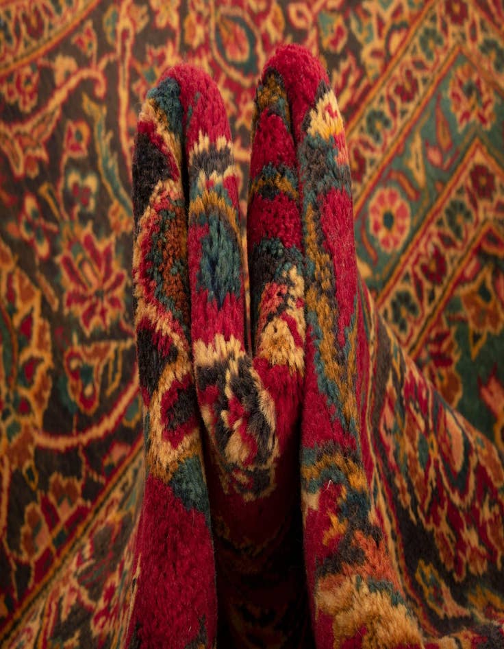 Detail image of 10' x 13' 1  Hand Knotted Kashan Persian Wool Rug