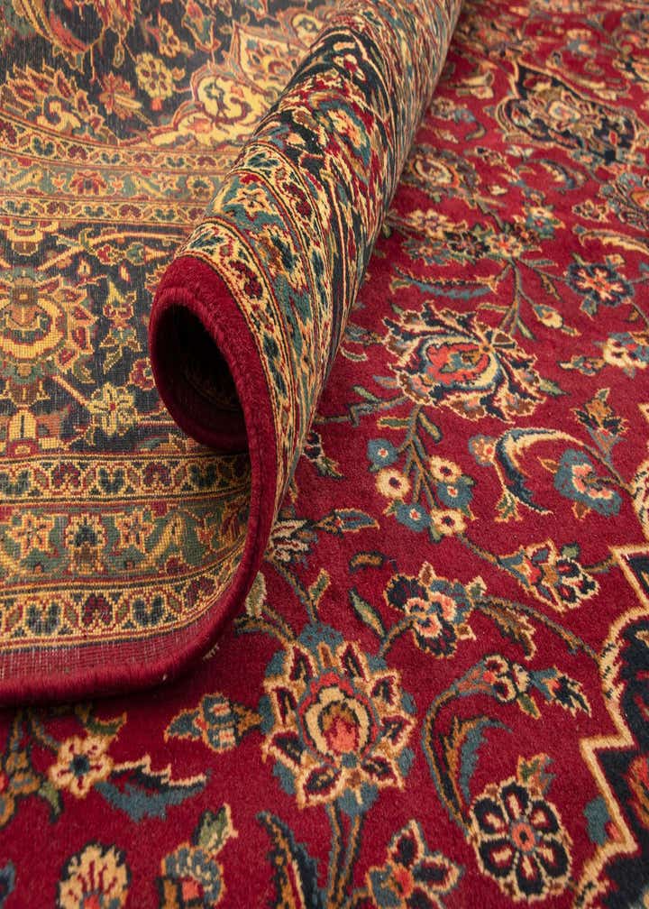 10' 6 x 14' Hand Knotted Kashan Persian Wool Rug