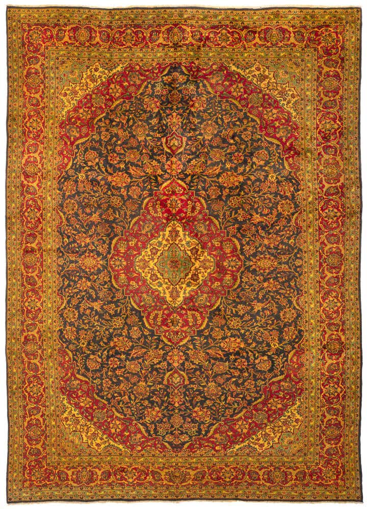 9' 10 x 13' 4 Hand Knotted Kashan Persian Wool Rug