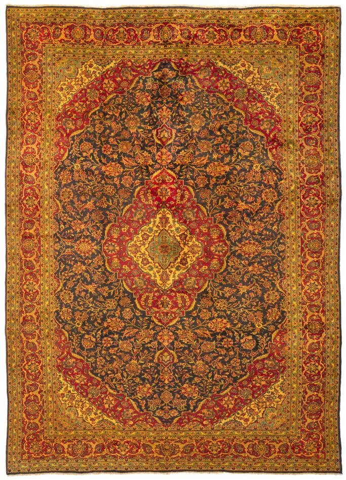 Detail image of 9' 10 x 13' 4 Hand Knotted Kashan Persian Wool Rug